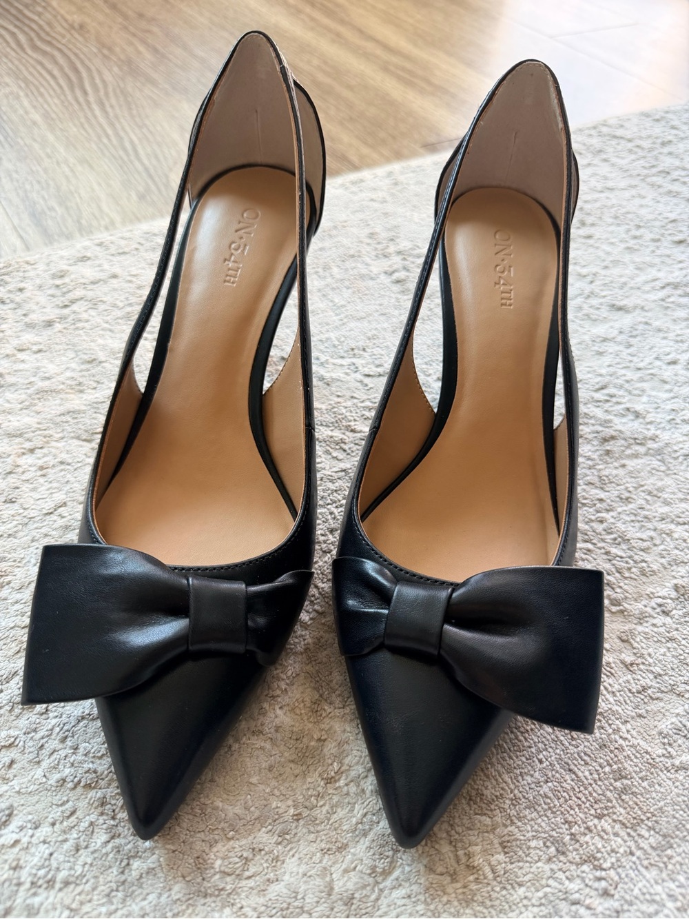 NWOB On 34th Elayne Black Bow Slingback Pointed Toe Pumps Heels 8M